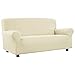 Elastischer Sofabezug, fleckenabweisend, 2-Sitzer, Ecru