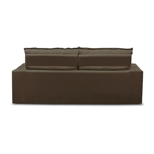 Sofá Retrátil e Reclinável 2 lugares com Molas 1,50m Livia Suede Marrom Adonai Estofados