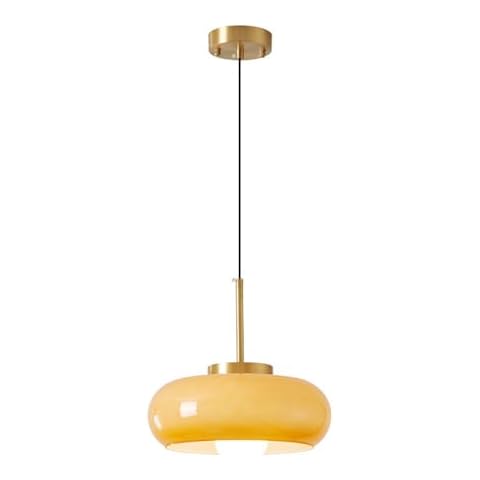 Brikey 11 inch Orange Glass Pendant Light,Gold Socket with Orange Glass Pendant Lamp LED Hanging Lamp for Island (Orange) Cover