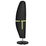YUANGANG Parasolhoes, waterdichte dubbele parasolhoezen Oxford stof tuin parasol afdekking regenhoes met stang voor buiten (M)