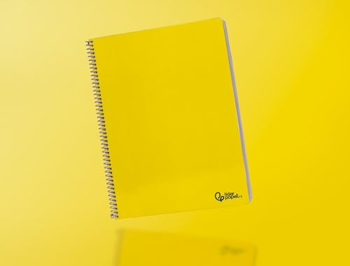 Liderpapel Notizbuch mit Spiralbindung, A4, Softcover, 80 h, 75 g, kariert 4 mm, mit Rand, gelb