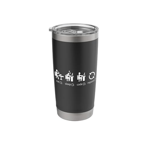 Eat Sleep Code Repeat - Funny Software Engineer Coding Stainless Steel Insulated Tumbler