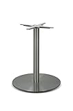 Premium Edelstahl Tischgestell rund | DUBLINO PD7086inox | Inox, satiniert, matt | Höhe: 72 cm | Gewicht: ca 26 kg | Esstisch Säule mit Bodenplatte Ø 60 cm
