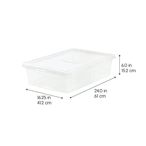 IRIS USA 28 Qt Clear Storage Box, BPA-Free Plastic Stackable Bin with Lid, Containers to Organize Closet Shelves, Clothes, Blankets, Towels, Classroom Organization Teacher Tools, 10 Pack by IRIS USA - Image 2