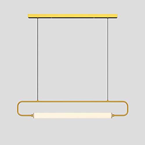 Éclairage de salon suspendu LED avec long tube acrylique et anneau métallique