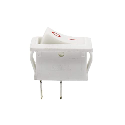 Image of Electronic spices Small Mini Boat Snap-in 2-Pin Plastic On /Off Rocker Switch Button (100psc) (WHITE)