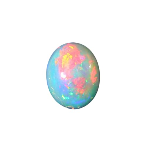 11 Carat AAA Ethiopian White Opal Natural Loose Gemstone Oval Cabochon for Jewelry Making Fire Opal for Rings Pendants Gifts