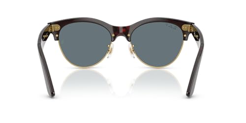 Ray-Ban Unisex Sunglasses Red Havana On Gold Frame, Dark Blue Polar Lenses, 54MM4