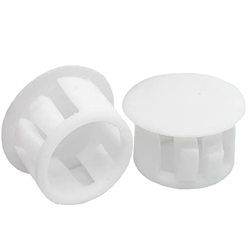 Image of 50pcs Plastic Round Snap in Type Locking, White Hole Plugs Flush, urniture Fencing Post Pipe Protective Cover Cap(White;Dia:14mm)