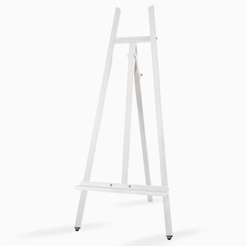 Somime A - Frame Wooden Display Easel - Adjustable Lyre Beechwood Studio Easel Stand Holding Canvas Up to 90