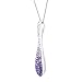 Crystaluxe Drop Pendant Necklace with Purple Ombre Crystals in Sterling Silver, 18