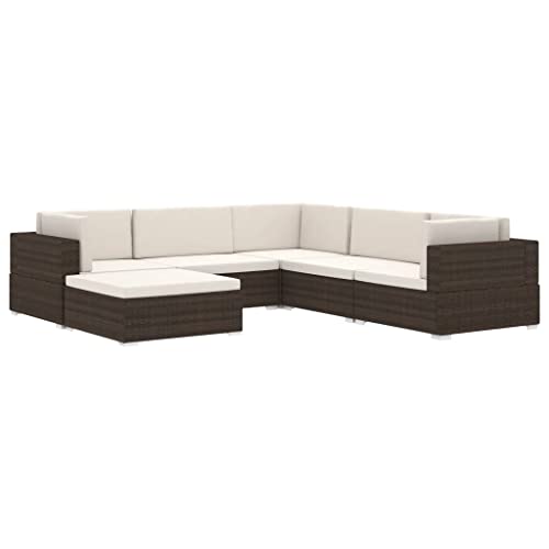 Canapé d'angle en rotin synthétique pour aménager les petits espaces extérieurs - 8