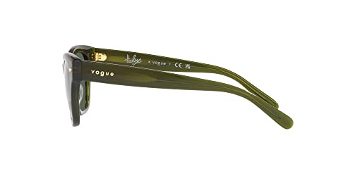 Vogue Eyewear Woman Sunglasses Opal Green Frame, Dark Green Lenses, 51MM4