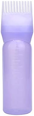 Loprt Root Comb Applicator Bottle, Applicator Bottle for Hair Dye Bottle Applicator Brush Root Comb Bottle (Purple)