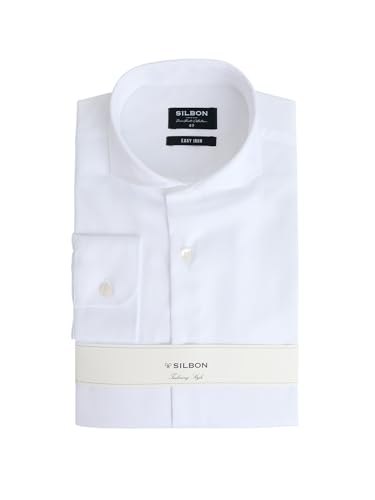 Chemise à bouton bas homme blanche coton easy iron puño simple