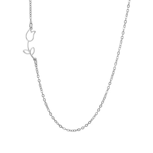 Collier de tulipes en argent 925, le bijou hypoallergénique sans nickel