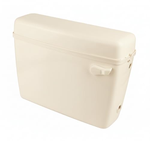 Image of Prayag Smart Flush PTMT 10 Litre Cistern for Indian & Western Toilet | Wall Mounted Cistern with Side Handle | 3-Years Manufacturer Warranty | Leak-Proof Toilet Flush Tank - (Ivory)
