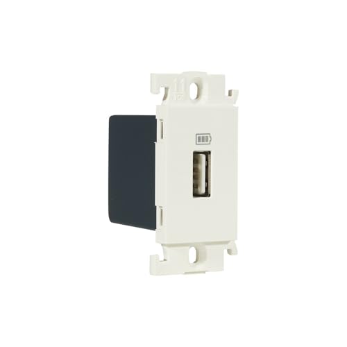 Image of Legrand Mylinc Modular Type-A USB Charger Socket (1500mA, 1-Module, White) | Fast Charging, IS 13252 Certified | Compatible w /All Smartphones, Tabs | Wall USB-Socket for Home, Office, Hotel