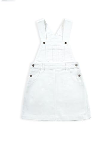 Image of KiddoPanti Girls Solid A-Line Fit Pinafore 5 Pocket Denim Dungaree Skirt