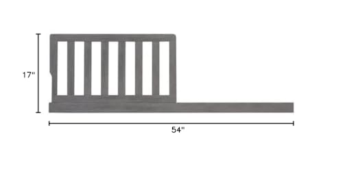 Image of Toddler Bed Safety Guard Rail for Evolur Baby Convertible Cribs - Solid Wood Rail for Convertible Crib to Toddler Bed Conversion - Safety Bed Rail for Children (Storm Grey, Model 846)