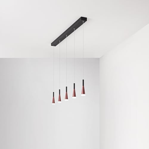 Lustre à suspension horizontale CONE noir or-rose luminaire LED 3000K salon