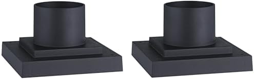 Black 5 3/4" Wide Metal Post Light Mount Adapter Set of 2 Modern image 5
