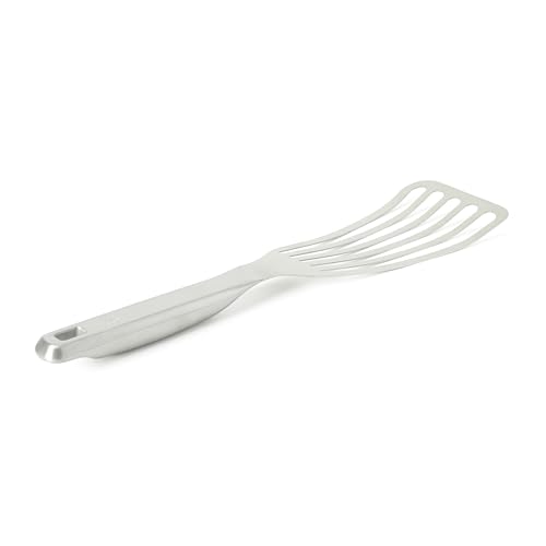 Image of Calphalon Prime Slotted Spatula, Slotted Fish Turner, Stainless Steel Kitchen Flipping Spatula, Flexible Heavy-Gauge Heat Resistant for Seafood, Weighted Handle for Control