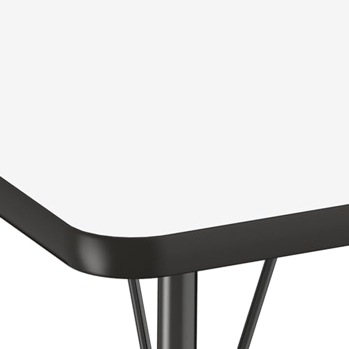 Image of FDP Dry-Erase Flower Activity School and Office Table (60 inch), Standard Legs with Swivel Glides for Collaborative Spaces, Adjustable Height 19-30 inches - Whiteboard Top and Black Edge