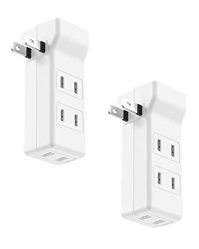 コンセント 分岐 電源タップ【2個入り】 コンセントタップ コンセント たて型 ヒトイレス HITRENDS コンセントタップ サイドタップ 4個口 コーナータップ 直挿しタップ 防雨 延長コード 電源タップ トラッキング火災予防 絶縁キャップ付き コンパクト 増設コンセント 家用 屋外用 PSE認証済 ホワイト125V/1500W