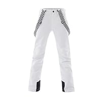Skihose Damen Wasserdichte Professionelle Schneehose Winddichte Hosenträgerhose Winter Outdoor Regenhose Warme Wanderhose Snowboard Softshellhose mit abnehmbaren Trägern Overall & Schneefang White M