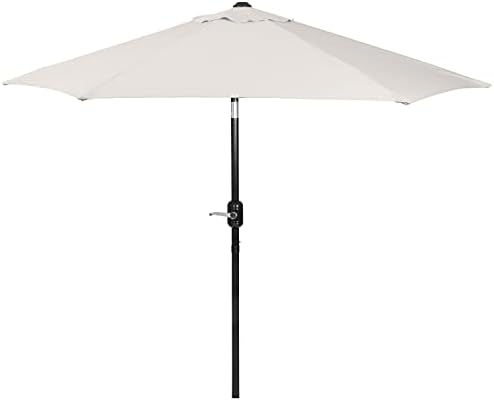 Punchau 6 Ft Outdoor Patio Umbrella, Easy Open/Close Crank and Push Button Tilt Adjustment - Beige Market Umbrellas