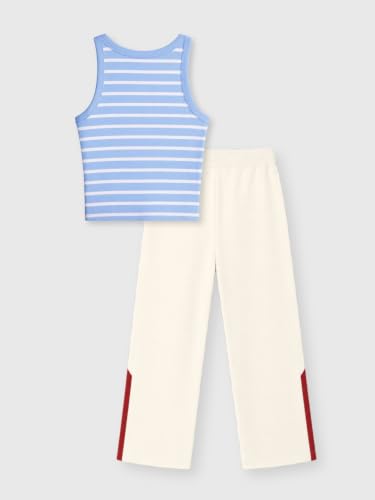 Image of Nap Chief Girls Cotton Official Cartoon Characters and Printed Co ord Set, Sleeveless Tank Top & Flared Pant Set for Casual Wear