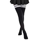 YOGINGO Overknees Strümpfe Damen Thigh Highs Socks, Extra Lange Socken Überknie Kniestrümpfe Overknee Gestreifte Socken (DE/NL/SE/PL, Numerisch, 70, Regular, Regular, black*1)
