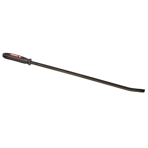 Image of Mayhew 60148 Dominator 31 inch Curved Pry Bar | Fully Heat-Treated Steel, Strikeable Cap & Shock-Absorbing Ergonomic Handle