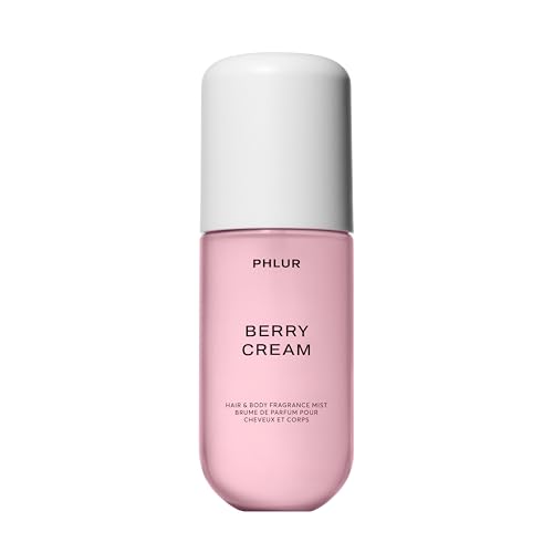Image of PHLUR Berry Cream Body Mist, 3 Fl Oz - Hair and Body Perfume | Sweet Berries & Vanilla Perfume Body Spray with Strawberry, Cream, Vanilla Bean and Sugared Amber Fragrance
