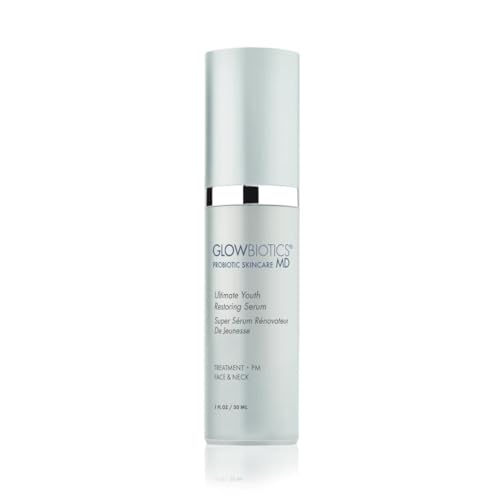 Glowbiotics Ultimate Youth 5-in-1 Restoring Serum Anti-Aging Face Treatment with Retinol Vitamin C Peptides & Probiotics Firms Brightens & Reduces Wrinkles without Irritation (1 fl oz)