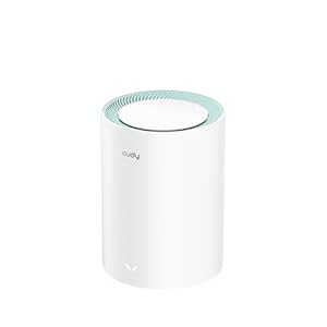 Cudy Dual Band AX1500 WiFi 6 Mesh Wi-Fi System, Replaces Routers and Extenders, Covers up to 1000 sq.ft., 3 Gigabit Ports per Unit, Supports Ethernet Backhaul, M1500 1-Pack