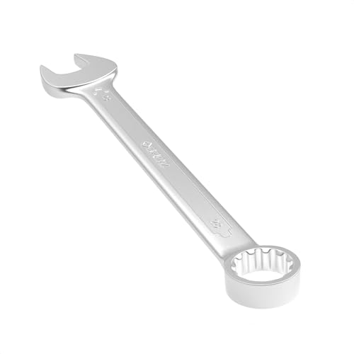 Image of Groz Combination Spanner 28 mm, Length 310 mm | DIN 3113 Standards | Chrome Vanadium, Matt Satin Chrome Combination Wrench Tool | CSP /DIN /28G