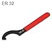 CLAHJQX ER32 Coilover Spanner Wrench, Carbon Steel C-Shape Shock Spanner with Non-slip Handle, C Hook Wrench Tools for Collet Chuck Lathe Clamping Nut CNC ER 32
