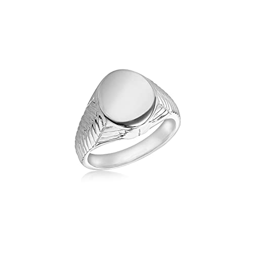 Bague chevalière argent massif rhodié anti-ternissement Tuscany Silver
