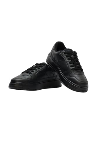 Image of SNITCH Men's Sneakers | Minimalist Solid Design | PU Synthetic Upper & TPR Outsole | Lace-Up Closure for Custom Fit | Stylish Low-Top Sneakers
