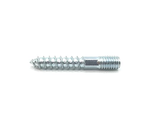 Image of Hanger Bolt M8x50 Silvery Double Headed Bolt Self-Tapping Screw with Hexagon for Furniture 12Pcs