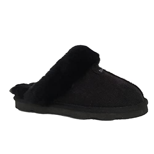 Bearpaw Loki Ii 2 - Women's Sheepskin Slippers Black Corduroy - 6 Medium