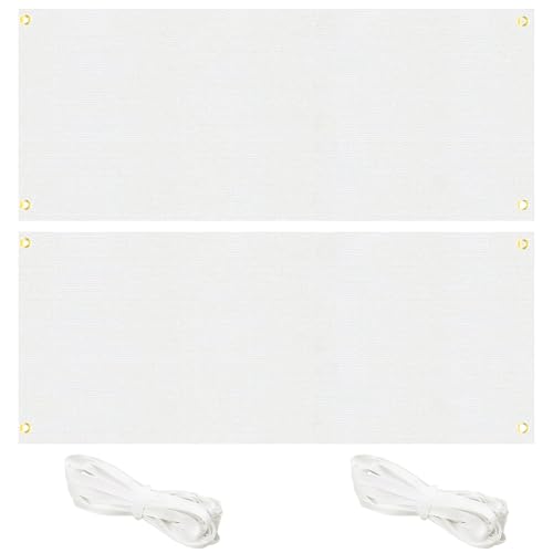Jortmrd Pancarta en Blanco Grande 200x100 cm, 2 Piezas con Cuerdas 10m, Pancarta Pintable Personalizada para Manualidades, Fiestas, Eventos y Decoración, Interior/Exterior