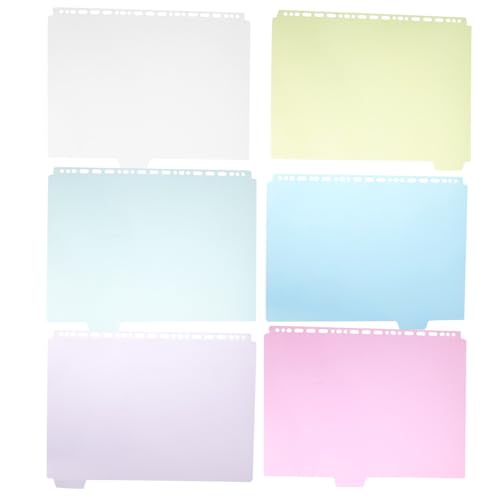 OUNONA 6個 通用型ファイル活頁バインダー用インデックス付き割仕切り 耐摩耗素材 書類整理 オフィス 学校向けファイルオーガナイザー