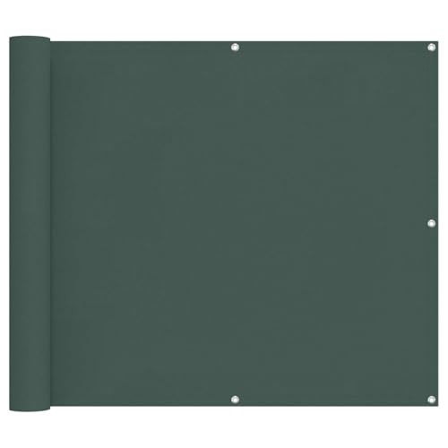 Protección visual para balcón verde oscuro 100x1000 cm de tela Oxford resistente al viento 2