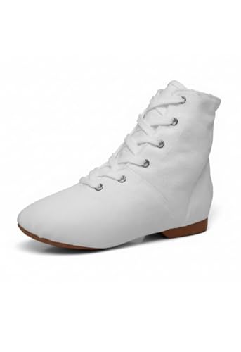 Image of MSMAX Womens Jazz Dance Boots Lace Up High Top Character Shoes for Women - Split Sole Ankle Boots for Jazz, Theater, Stage Performance & Costume