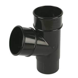 BLACK ROUND DOWNPIPE 68MM BRANCH "Y" JUNCTION PIECE