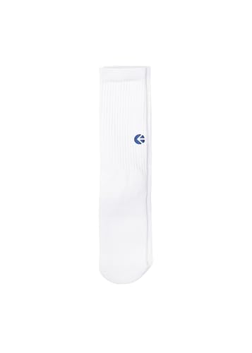 Ethika Boy's Crew Sock | White -Blue Logo- (WHT, Large)2
