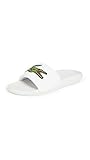 Lacoste Men's Croco Slide, White/Green Croc, 7